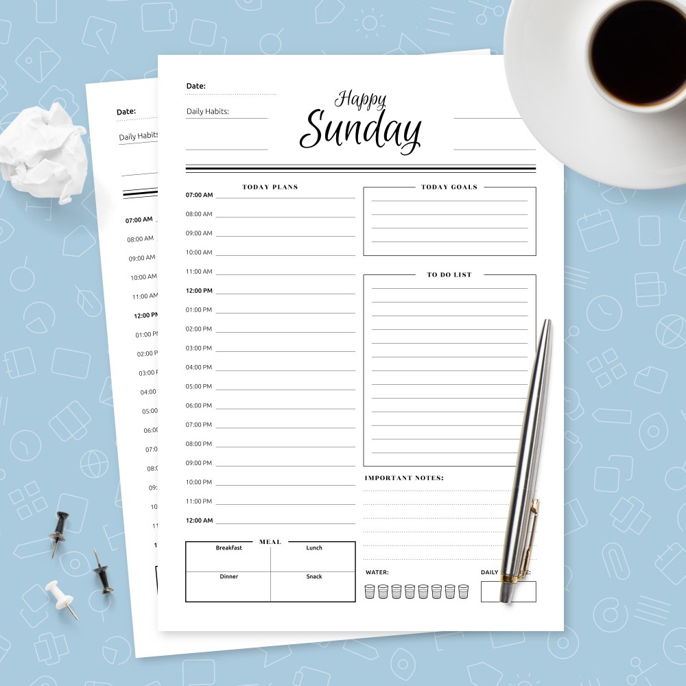 Download Printable 7 Happy Days Planner Template Template