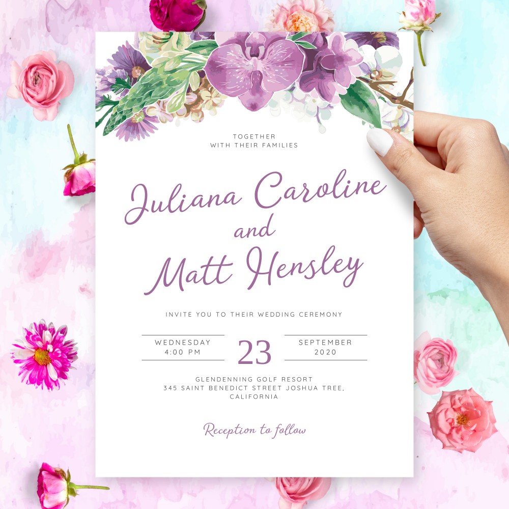 Customize and Download Blossom Spring Floral Wedding Invitation