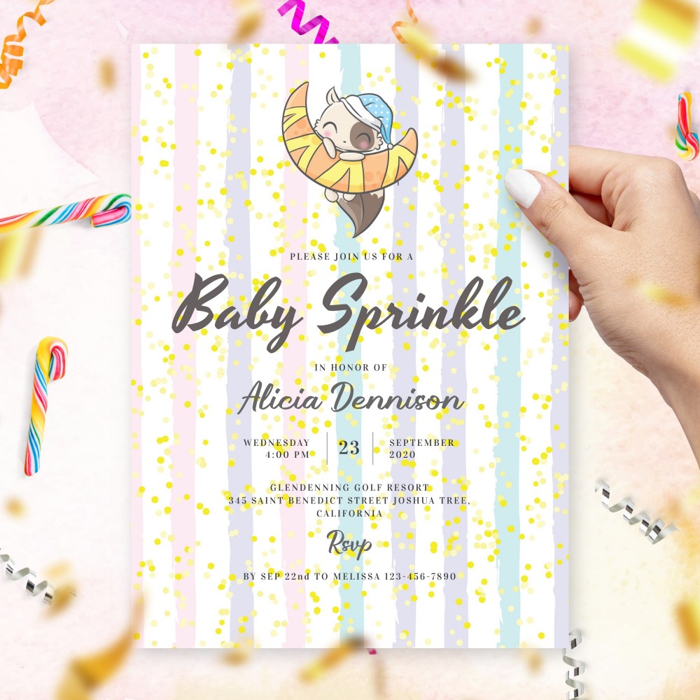 Customize and Download Colored Baby Sprinkle Invitation
