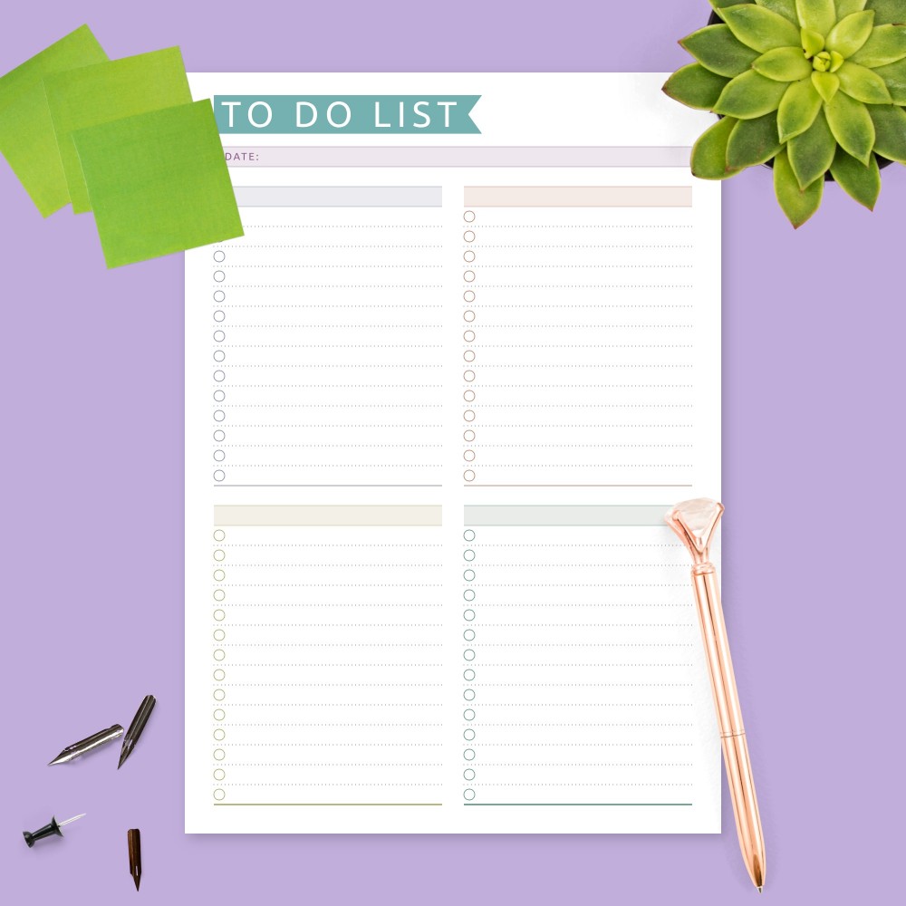 Download Printable Colored Daily To Do List Template