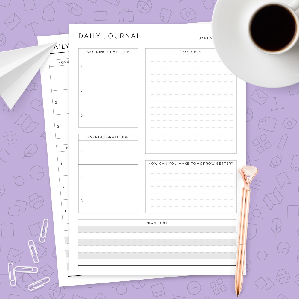 Download Printable Daily Wellness Journal Template Template