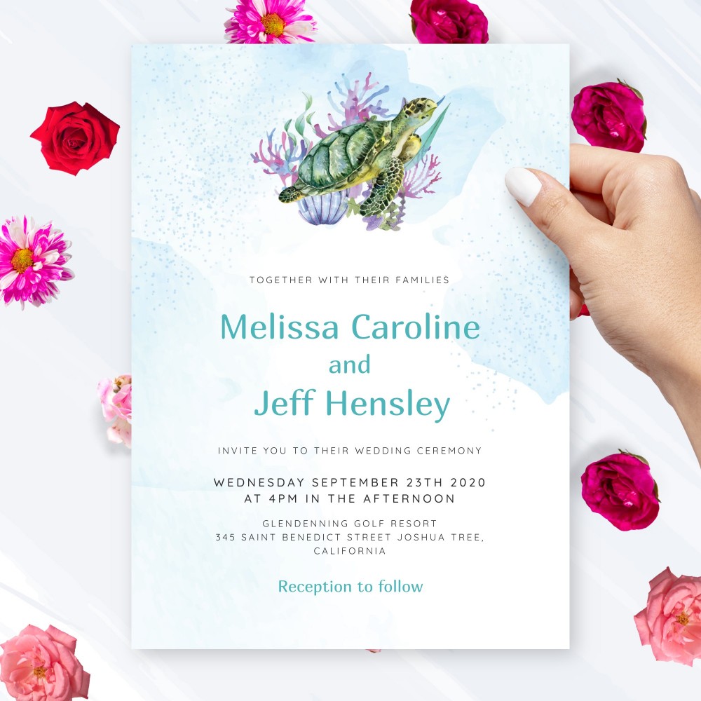 Customize and Download Destination Wedding Invitation - Ocean Style