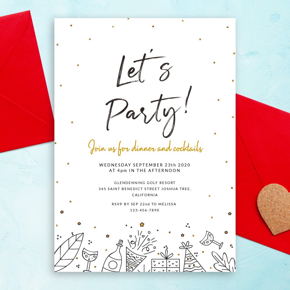 Customize and Download Dinner and Cocktails Party Invitation