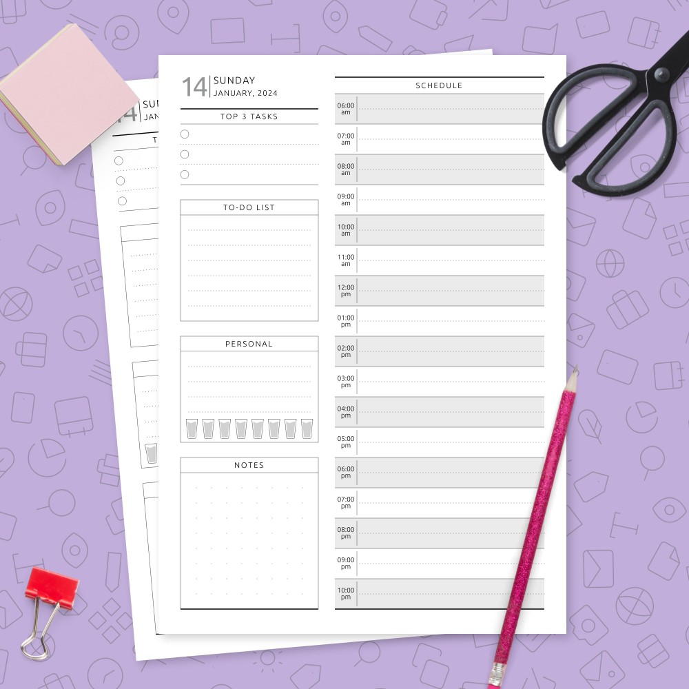 Download Printable Formal Daily Planner Dated Template