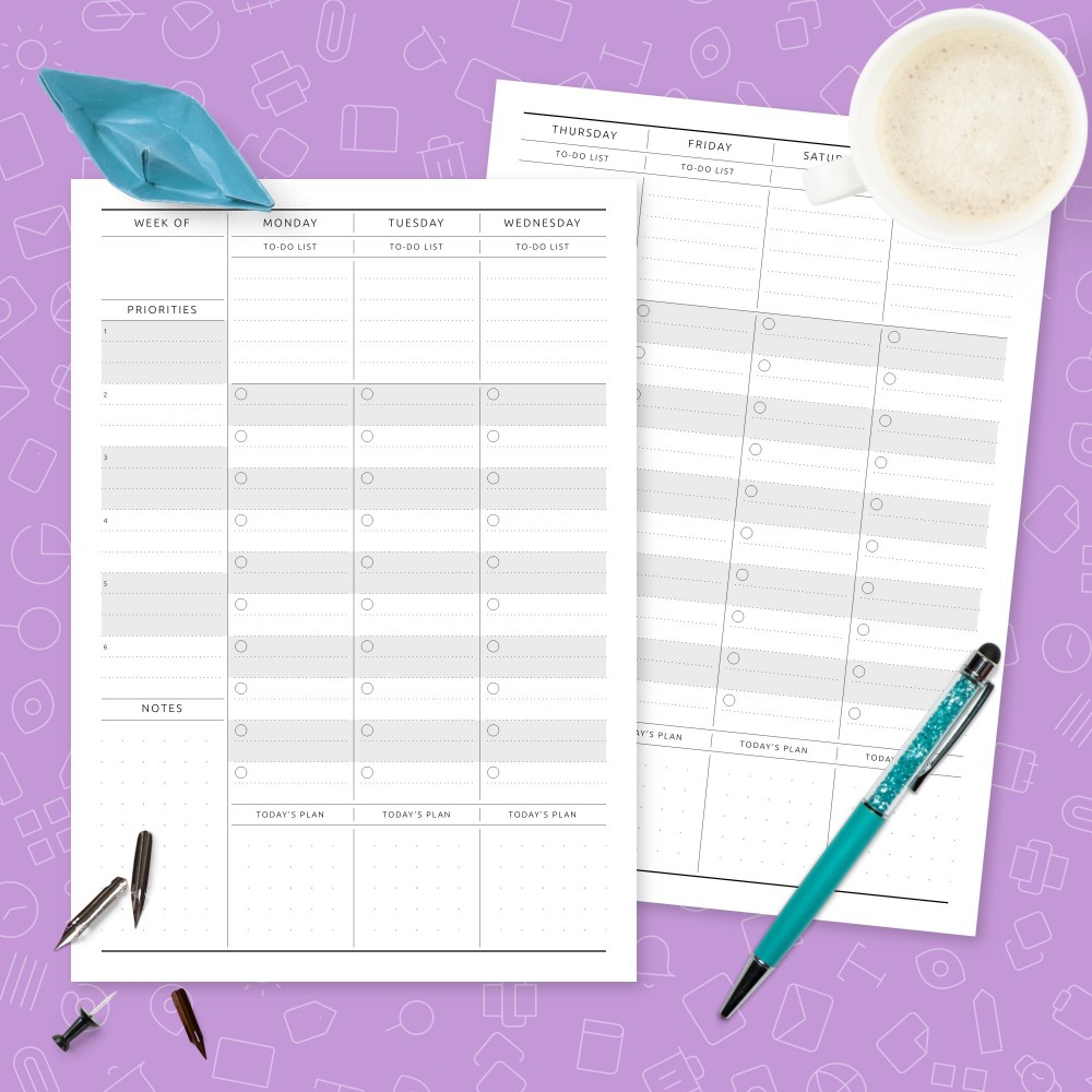 Download Printable Formal Weekly To-Do &amp;amp; Priorities Template