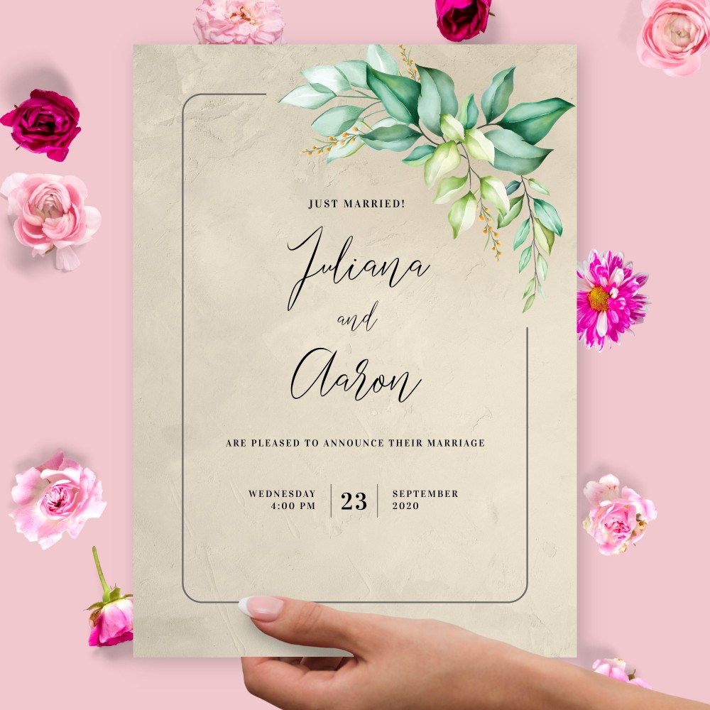 Customize and Download Handmade Style Wedding Announcement