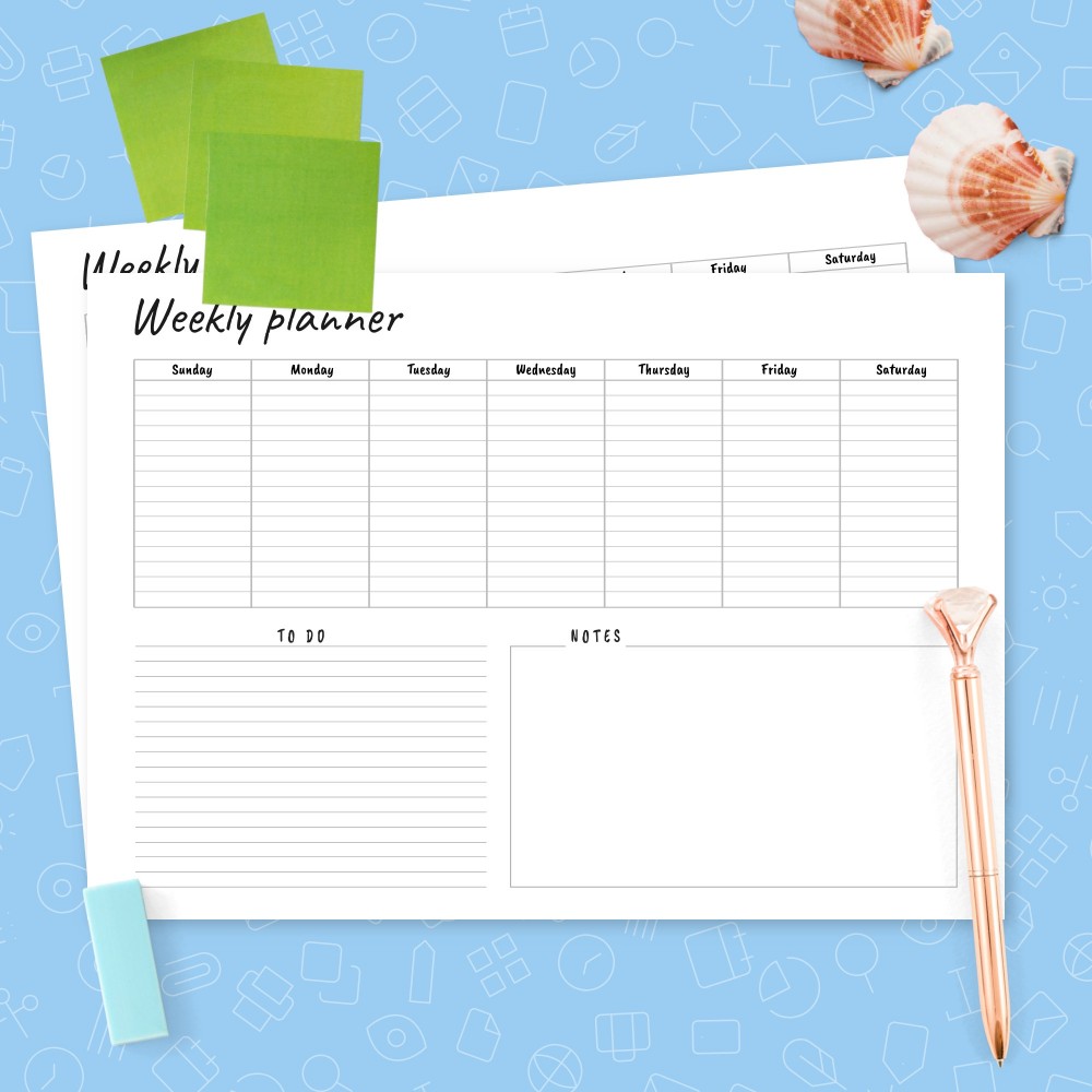 Download Printable Horizontal Weekly To Do Template Template