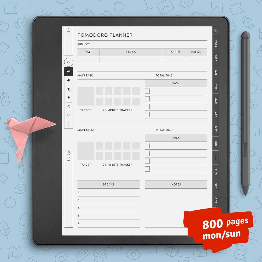 Download Kindle Scribe Productivity Planner for GoodNotes, Notability