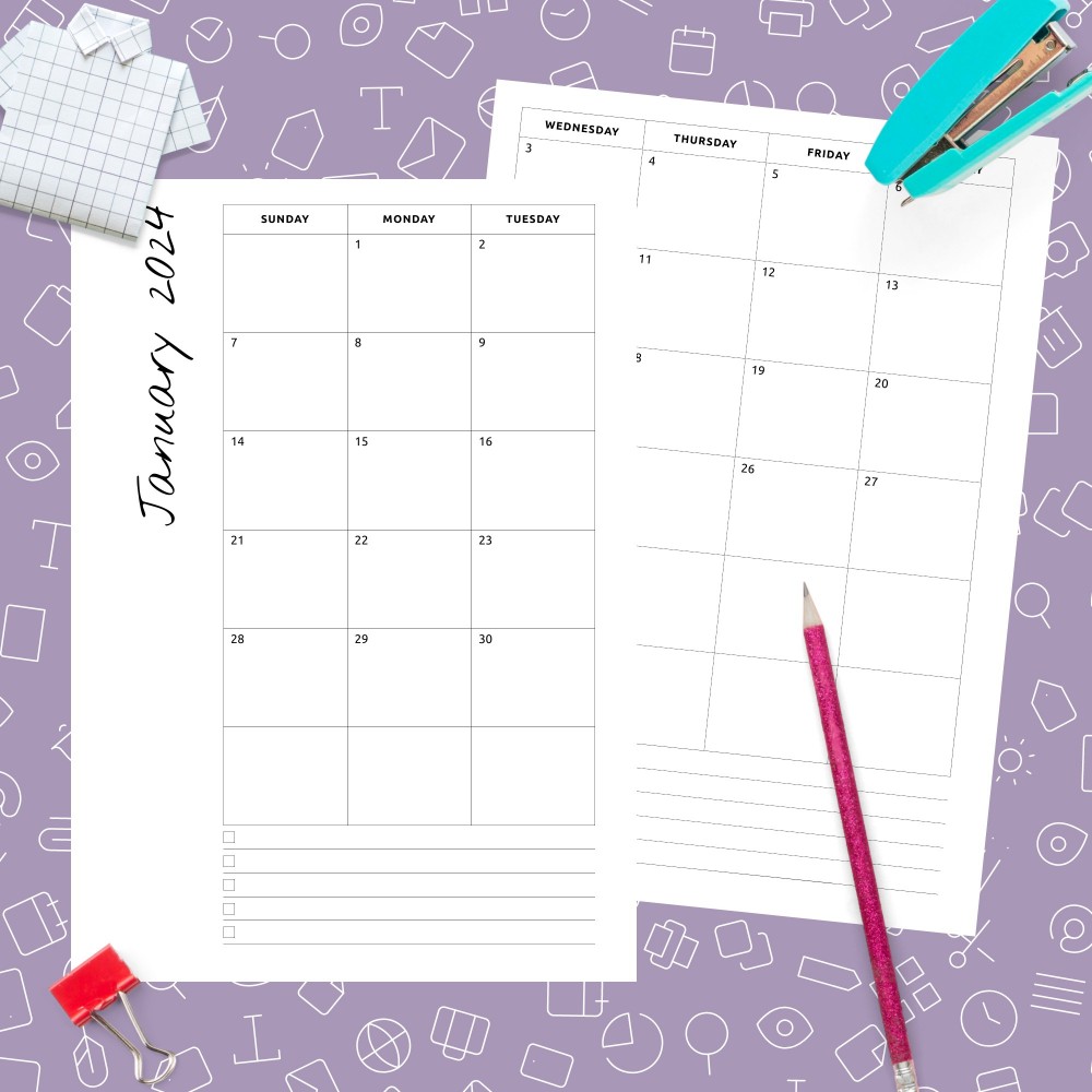 Download Printable Minimalist Monthly Calendar Template