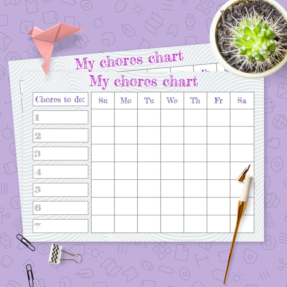 Download Printable My Chores Chart Template Template