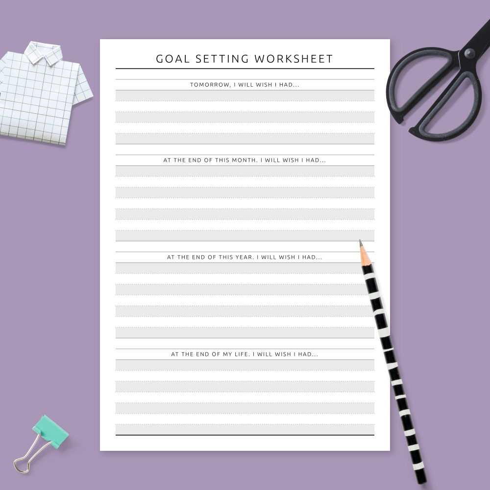 Download Printable Personal Goal Setting Page Template