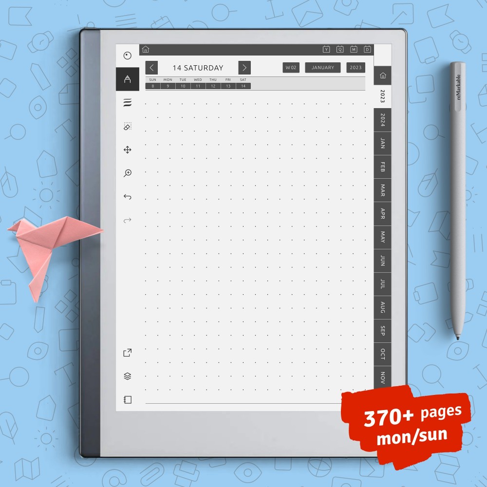 Download reMarkable Daily Dot Grid Notebook for GoodNotes, Notability