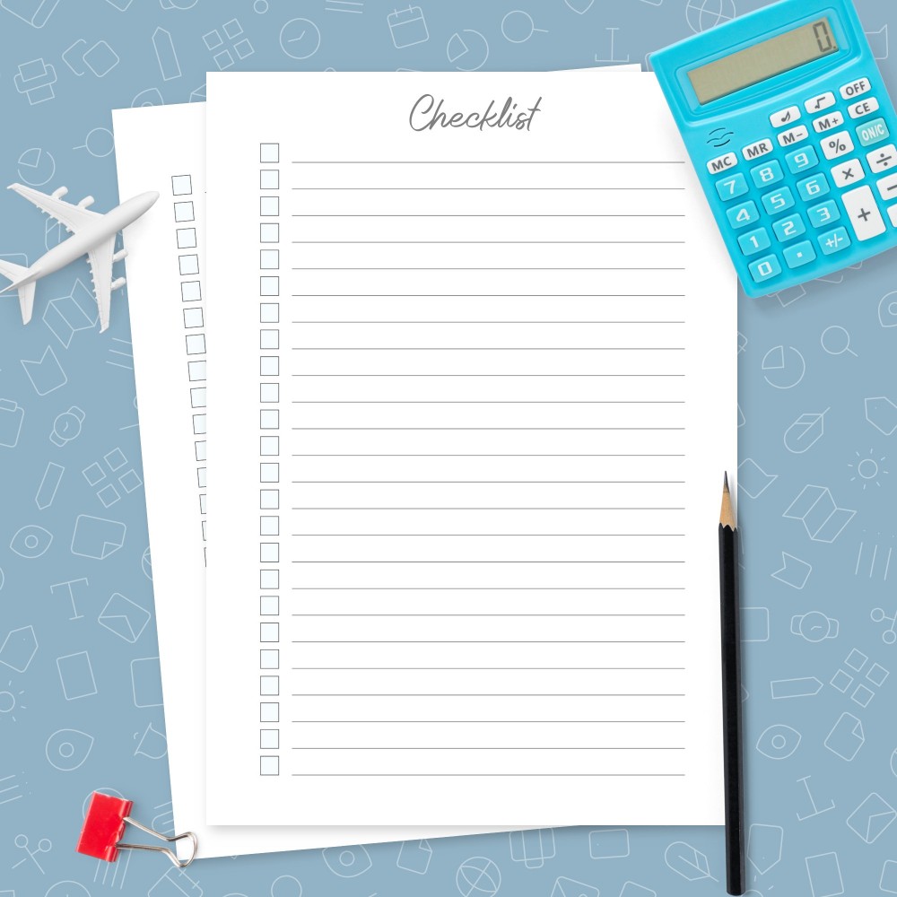 Download Printable Simple Checklist Template Template