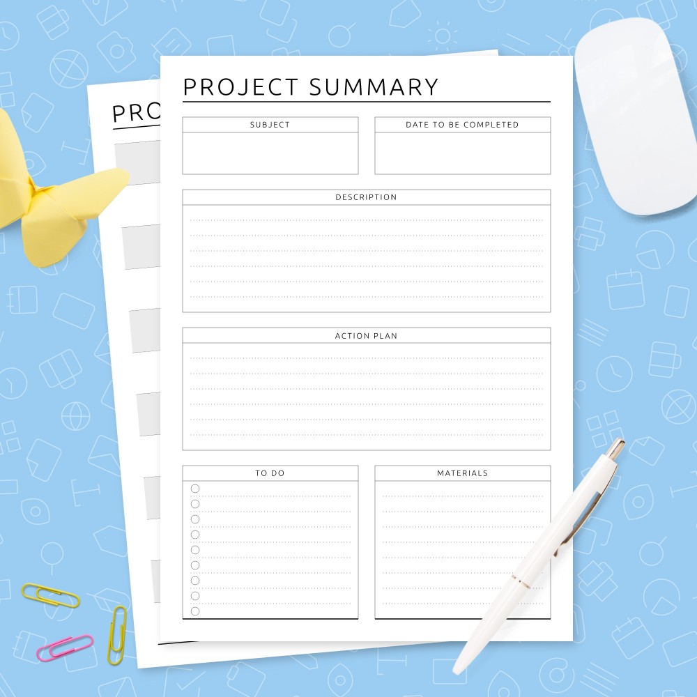 Download Printable Student Project Planner Template (Original) Template