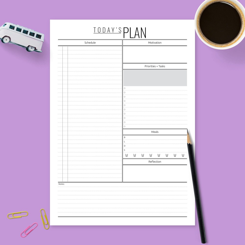 Download Printable Today&amp;#039;s Plan and Motivation Template
