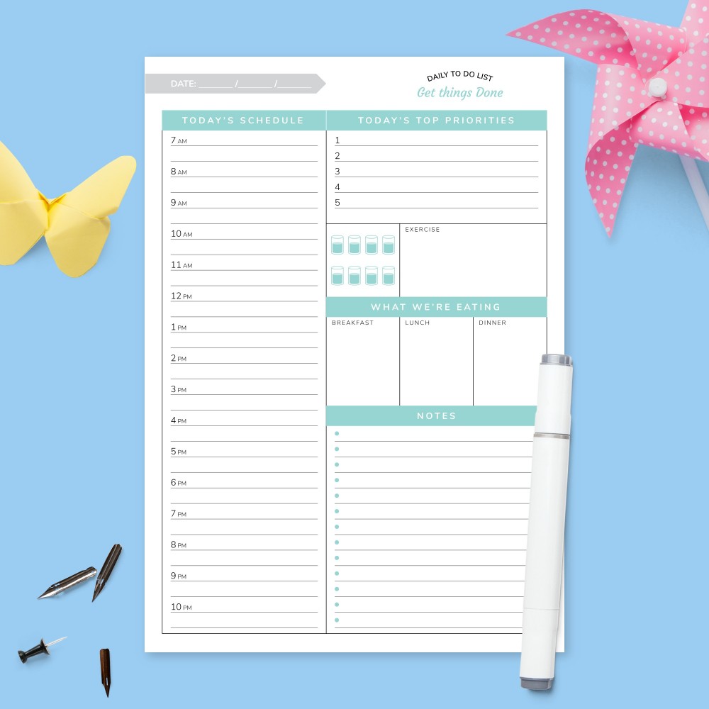 Download Printable Today&amp;#039;s Schedule Planner Template