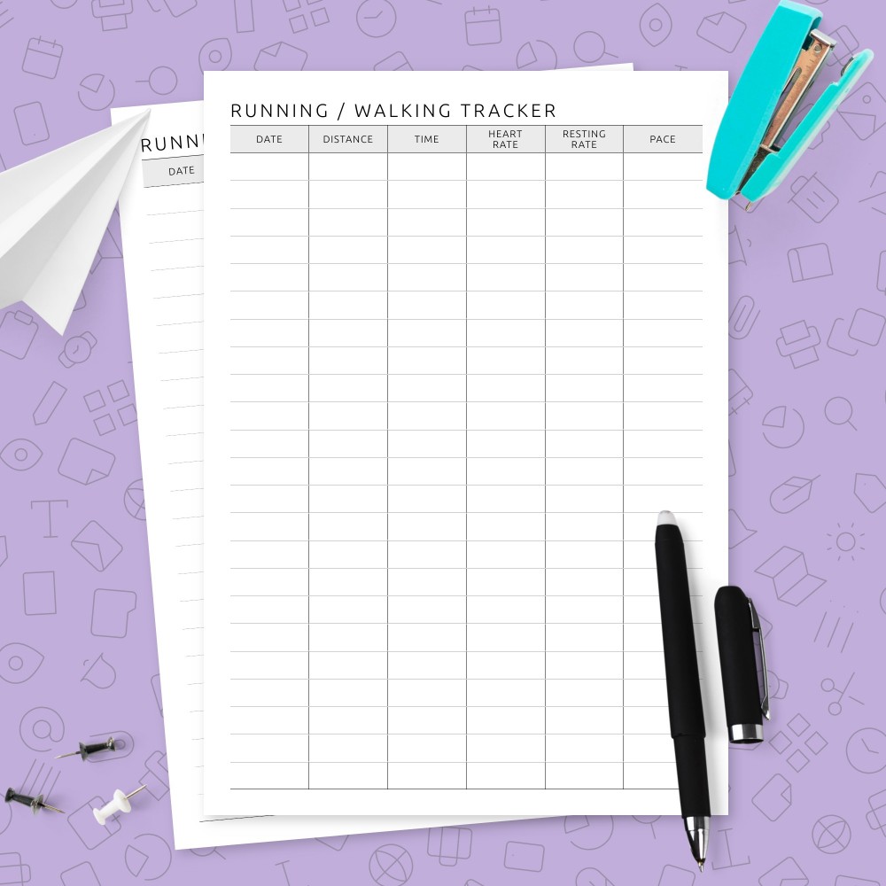 Download Printable Walking and Running Tracker Template Template
