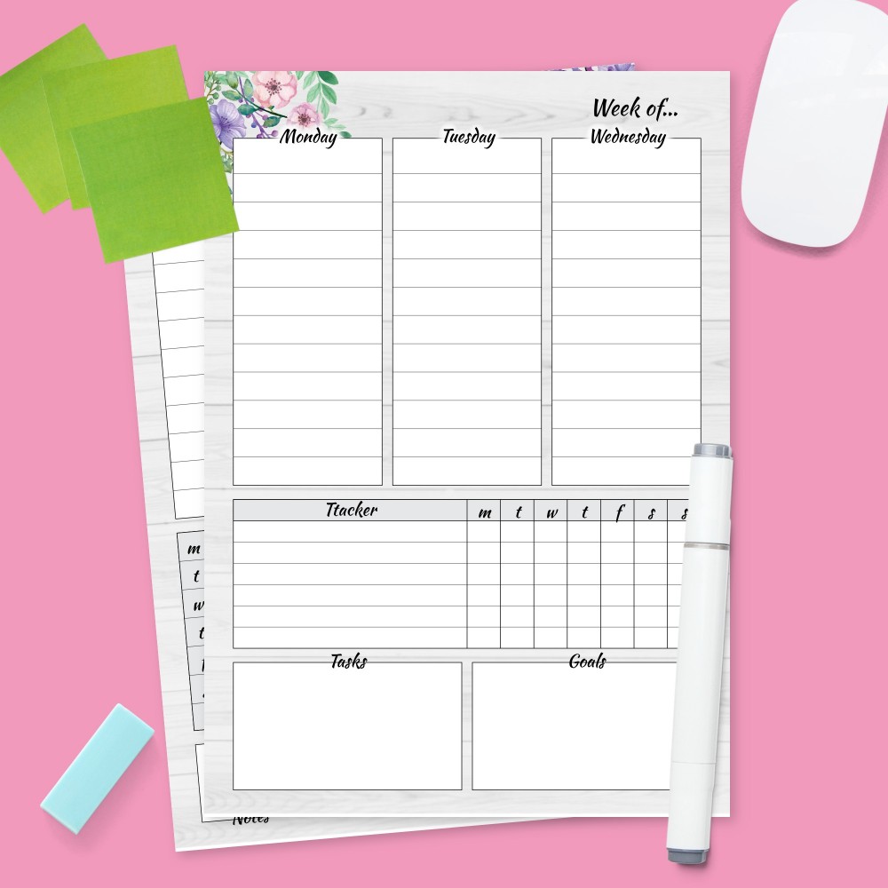 Download Printable Week on Two Pages Agenda Template