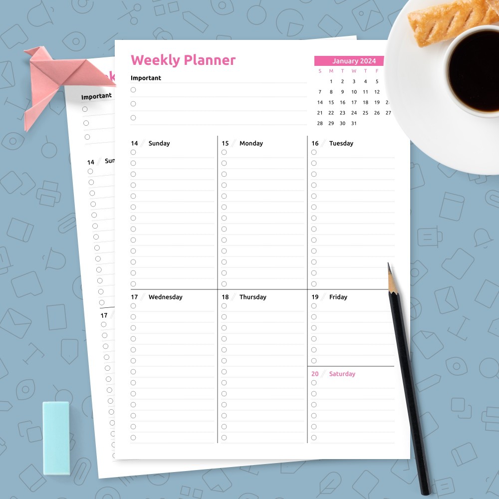 Download Printable Weekly Appointment Planner Template