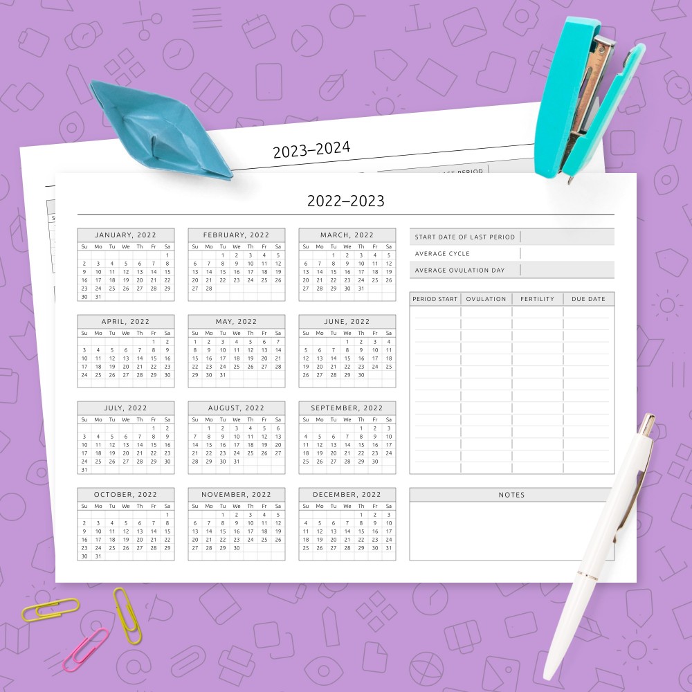 Download Printable Yearly Ovulation Calendar Template Template
